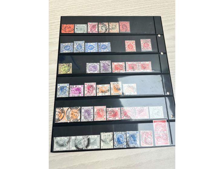 including treaty port's marking Amoy, Canton, B62 obliterators, Sunburst (Shanghai) cancel, Perfins, Company chops, Jubilee I